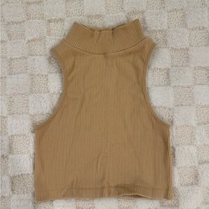 Tan high neck tank